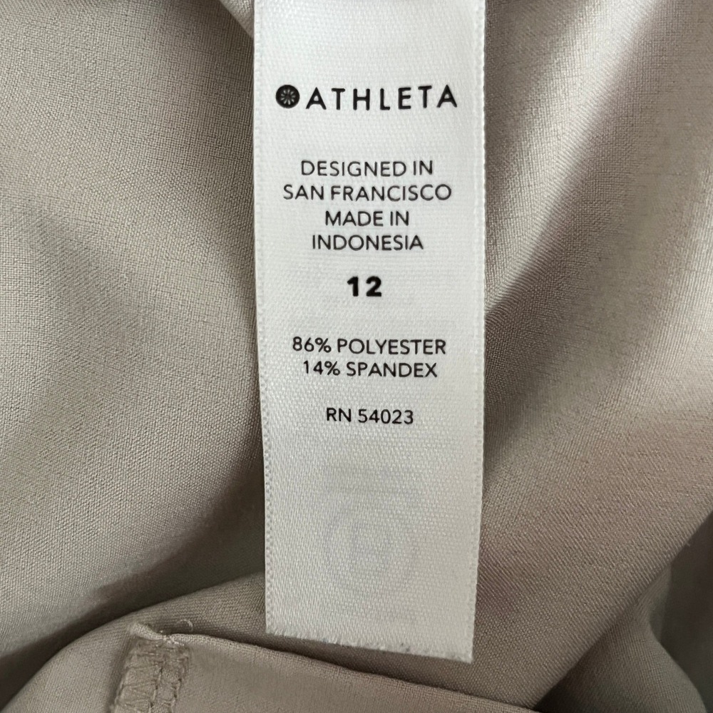Athleta Brooklyn Ankle Pant 12 Beige Khaki Travel Stretch Tapered Pants - Picture 8 of 13